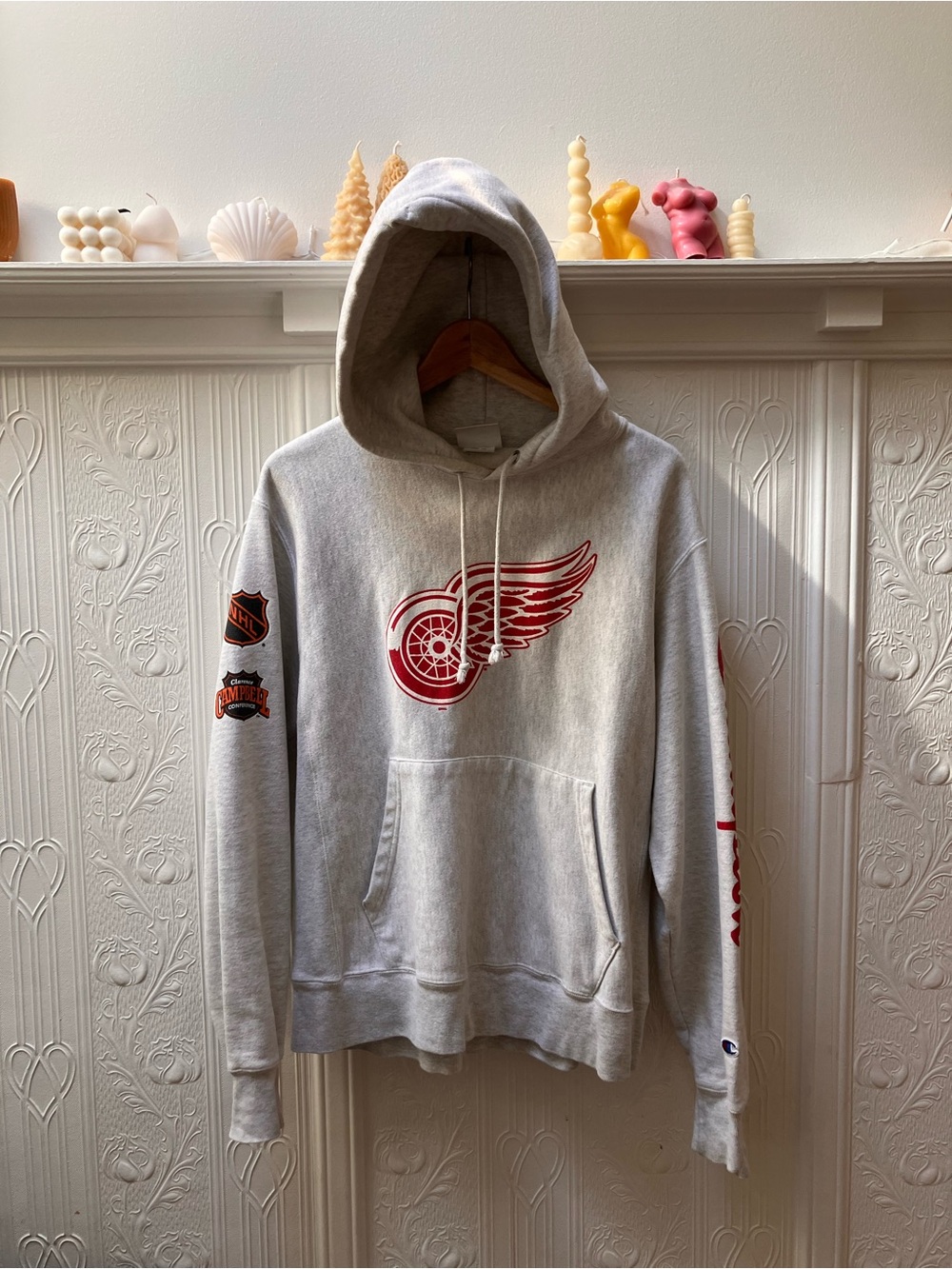 NHL Detroit Red Wings Grey Crewneck Hoodie